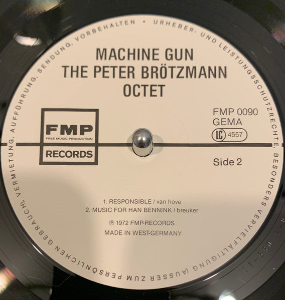 The Peter Brötzmann Octet* : Machine Gun (LP, Album, RE)