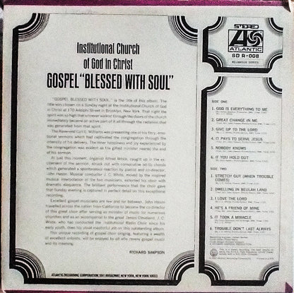 Institutional Church Of God In Christ* : Gospel "Blessed With Soul" (LP, Album)