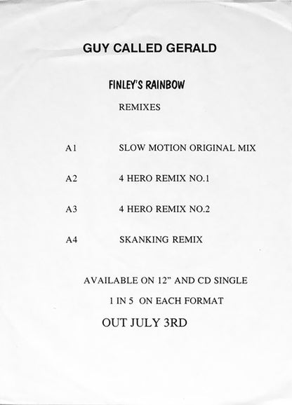 A Guy Called Gerald : Finley's Rainbow (Remixes) (12", W/Lbl)