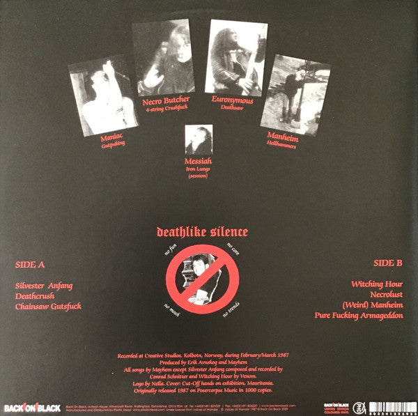 Mayhem : Deathcrush (12", EP, Ltd, RE, Cle)