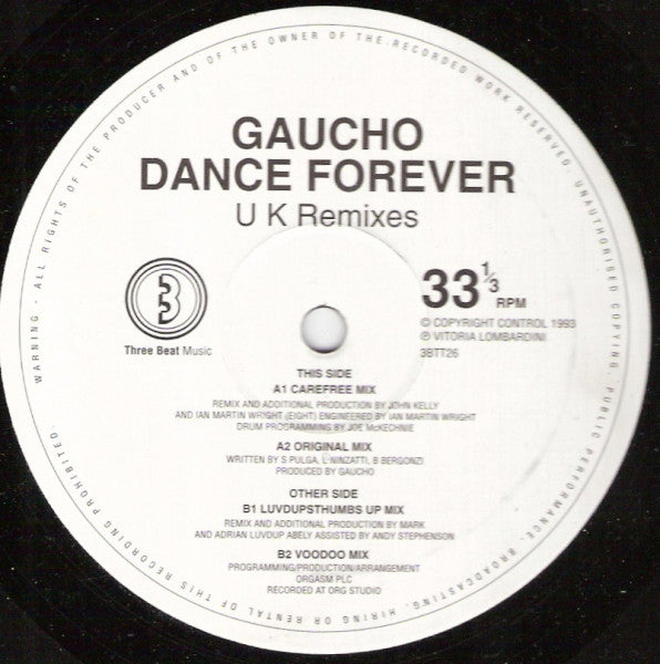 Gaucho : Dance Forever (UK Remixes) (12")