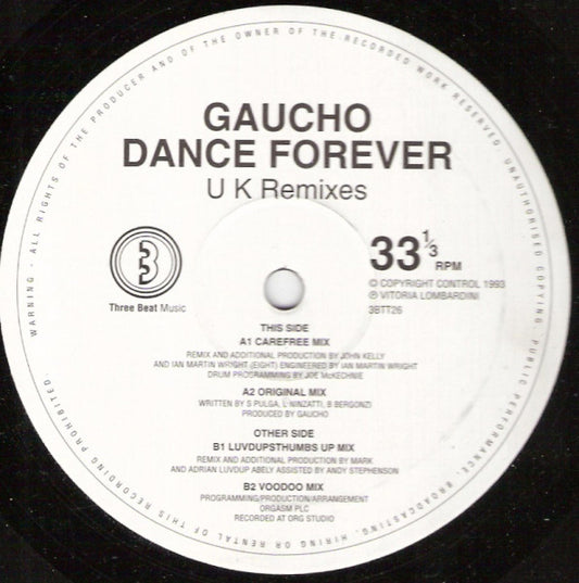 Gaucho : Dance Forever (UK Remixes) (12")