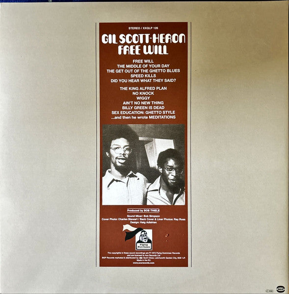 Gil Scott-Heron : Free Will LP, Album, RE, RM (NM or M- / VG+)