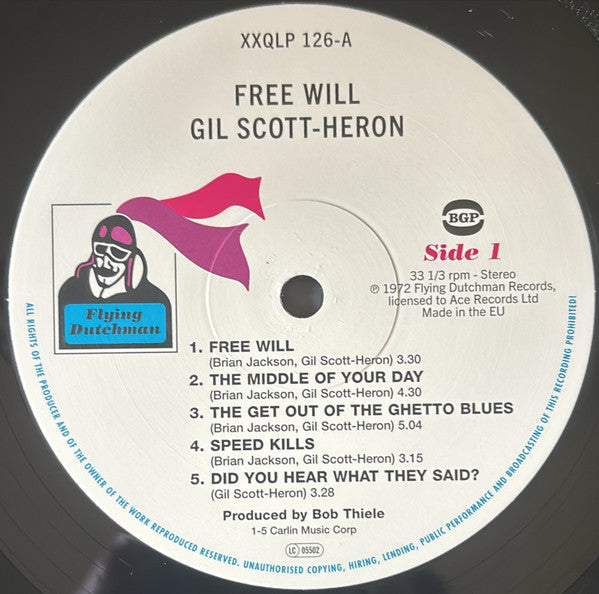 Gil Scott-Heron : Free Will LP, Album, RE, RM (NM or M- / VG+)