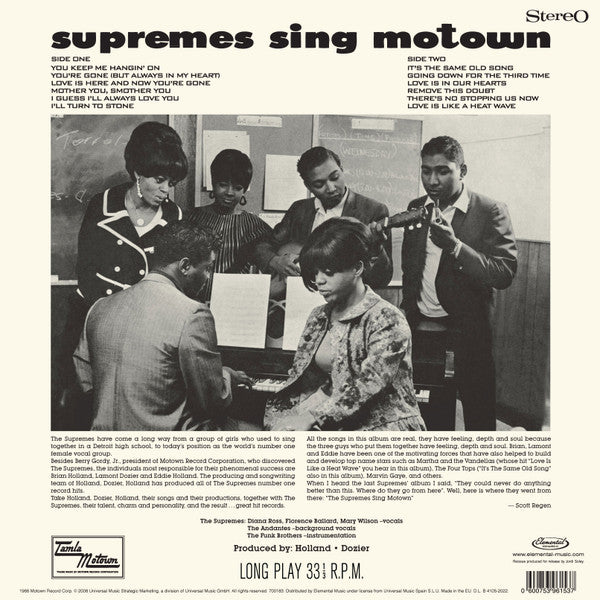 The Supremes : The Supremes Sing Motown (LP, Album, RE, MPO)