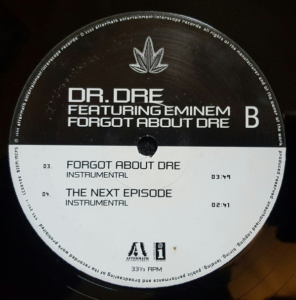 Dr. Dre Featuring Eminem : Forgot About Dre (12", Single)