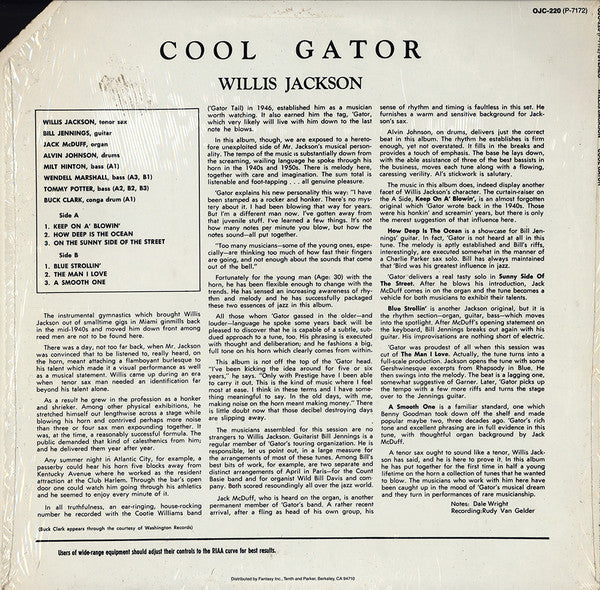 Willis Jackson : Cool "Gator" (LP, Album, RE)