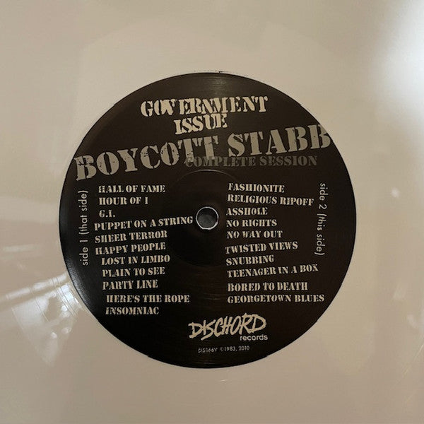 Government Issue : Boycott Stabb Complete Session (LP, RE, RM, Whi)