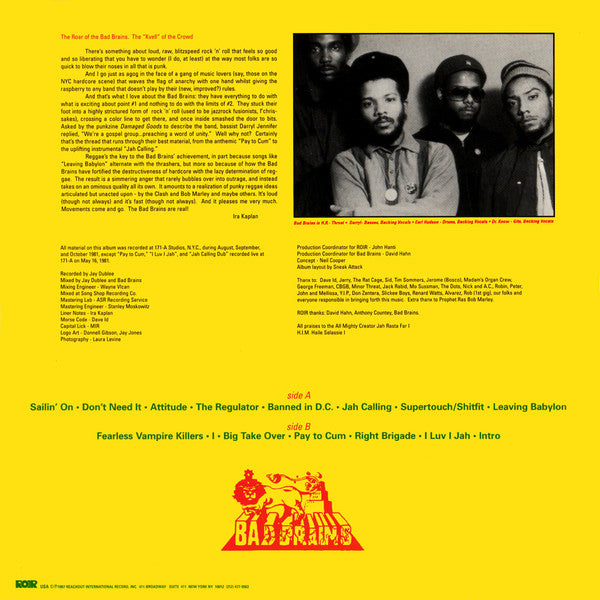 Bad Brains : Bad Brains (LP, Album, Ltd, RE, Yel)