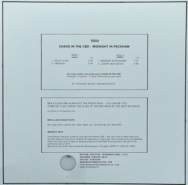 Chaos In The CBD : Midnight In Peckham (12", EP, RP)