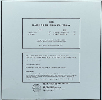 Chaos In The CBD : Midnight In Peckham (12", EP, RP)