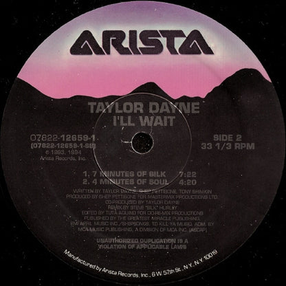 Taylor Dayne : I'll Wait (2x12")