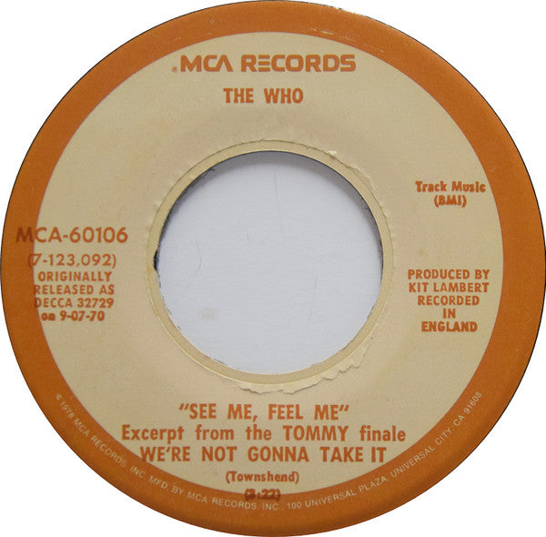 The Who : See Me, Feel Me (7", RE, Bro)