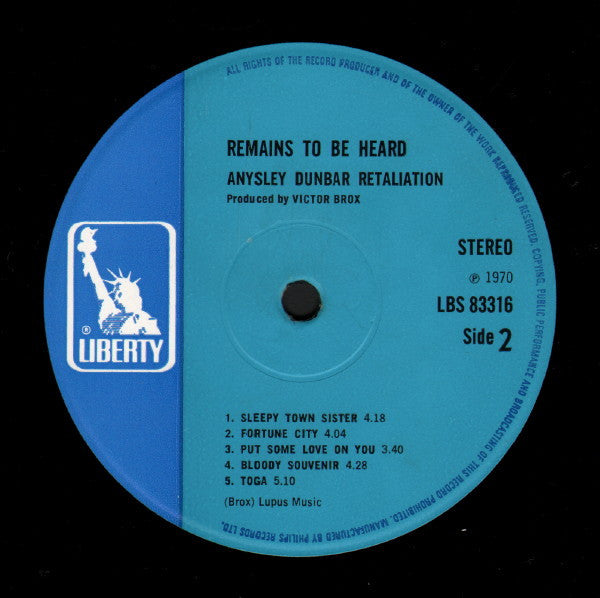 Aynsley Dunbar Retaliation* : Remains To Be Heard (LP, Album)