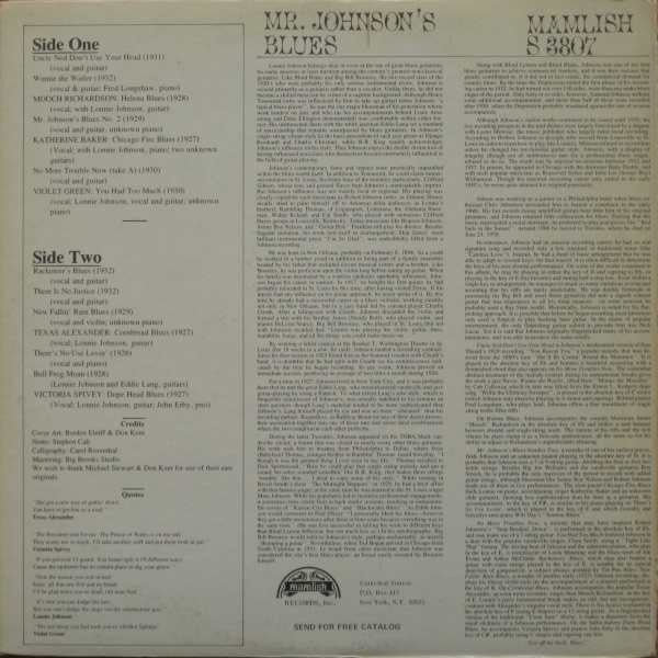 Lonnie Johnson (2) : Mr. Johnson's Blues 1926-1932 (LP, Comp)