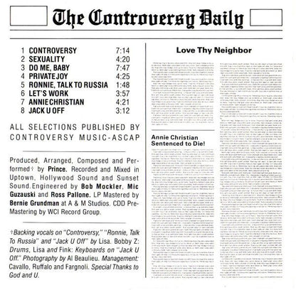 Prince : Controversy (CD, Album, RE, RSA)