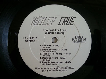 Mötley Crüe : Too Fast For Love (LP, Album, RP, 2nd)