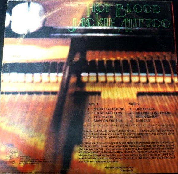 Jackie Mittoo : Hot Blood (LP, Album)