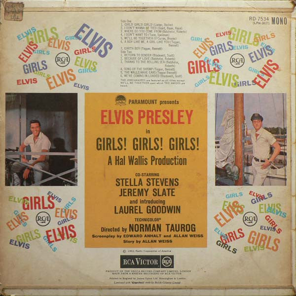 Elvis Presley : Girls! Girls! Girls! (LP, Album, Mono)