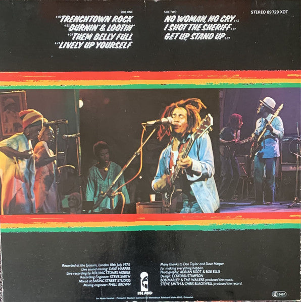 Bob Marley And The Wailers* : Live! (LP, Album, RE)