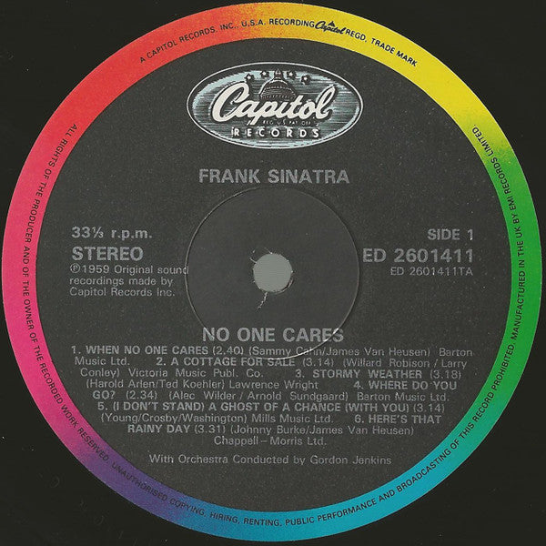 Frank Sinatra : No One Cares (LP, Album, RE, RM)