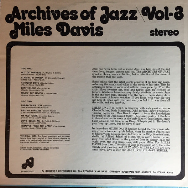 Miles Davis : Archives Of Jazz Vol. 3 (LP, Comp)
