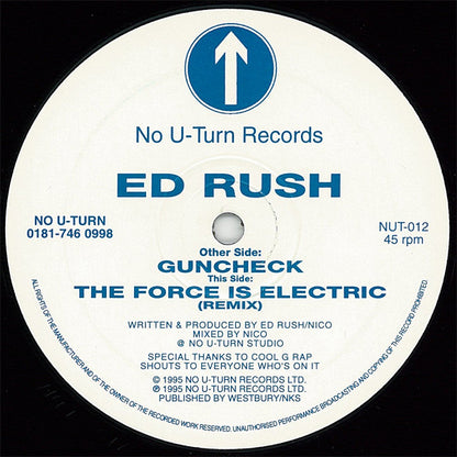 Ed Rush : Guncheck / The Force Is Electric (Remix) (12", Single)