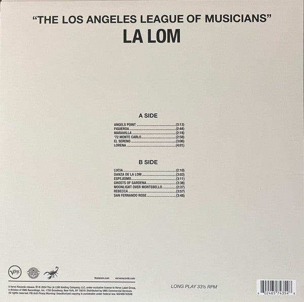 La Lom : The Los Angeles League Of Musicians (LP)