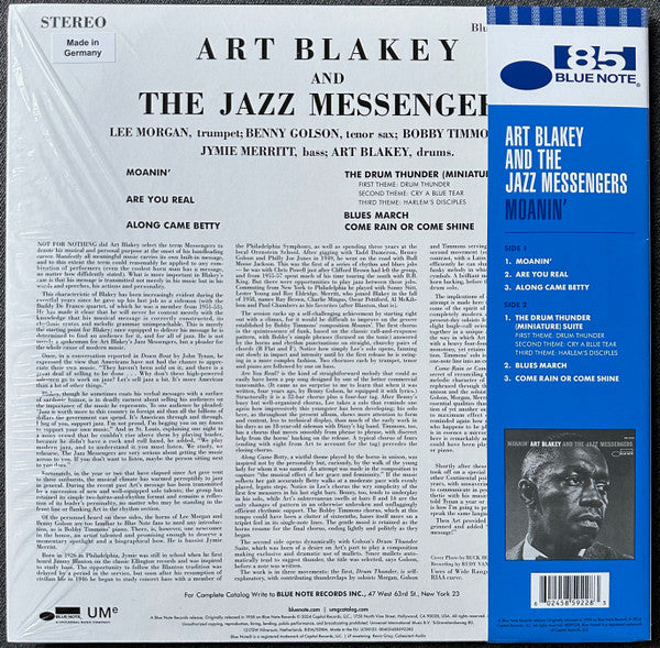 Art Blakey And The Jazz Messengers* : Moanin' (LP, Album, Ltd, RE, Blu)