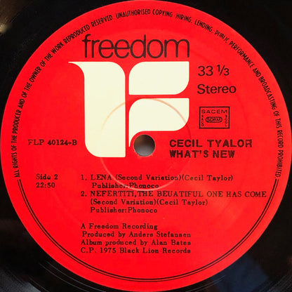 Cecil Taylor : What's New (LP, Album, RE)