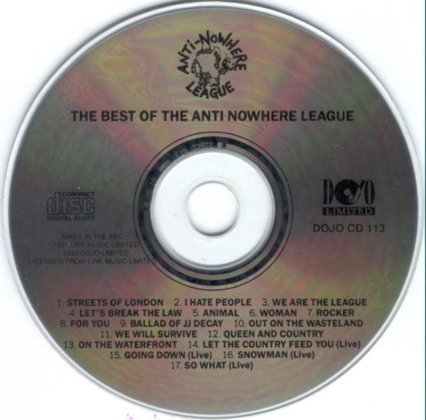 Anti-Nowhere League : The Best Of The Anti Nowhere League (CD, Comp, RE)