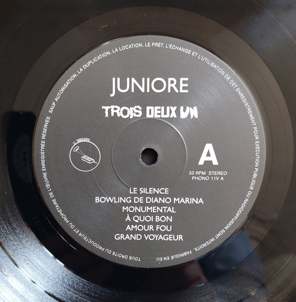 Juniore : Trois Deux Un (LP, Album)