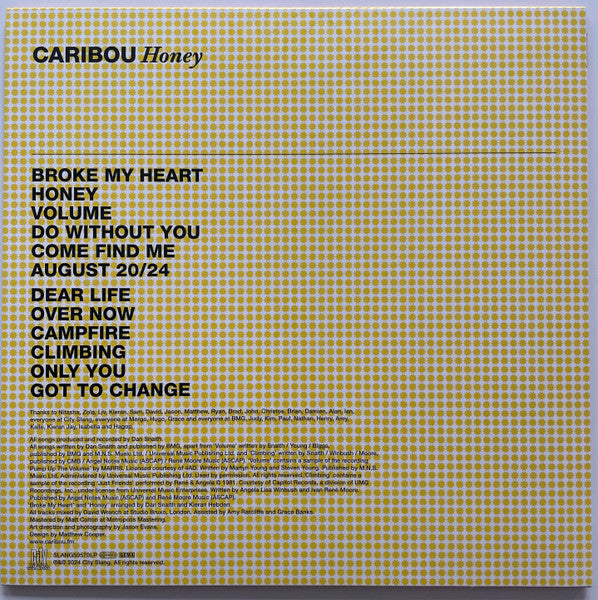 Caribou : Honey (LP, Album, Ltd, Yel)