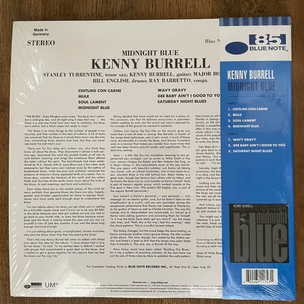 Kenny Burrell : Midnight Blue (LP, Album, Ltd, RE, RP, Blu)