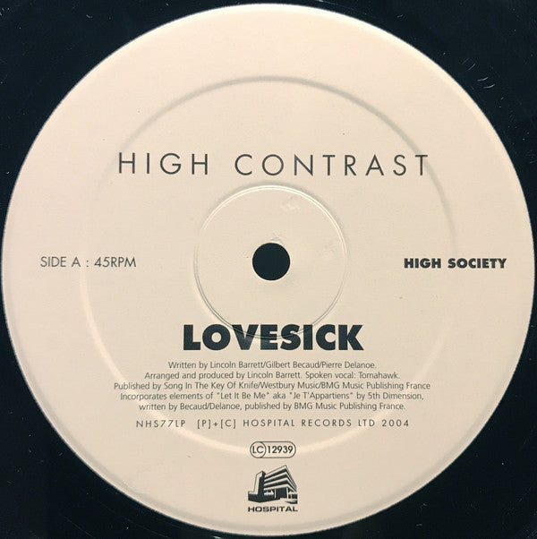 High Contrast : High Society (4x12", Album)