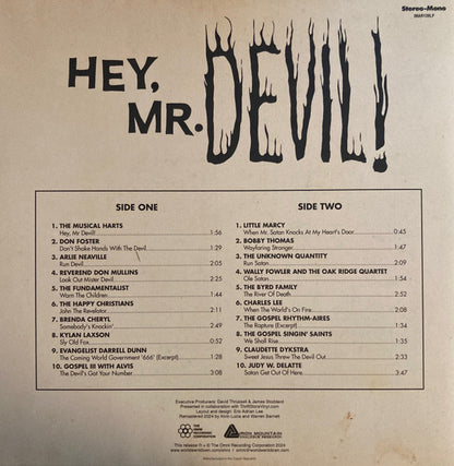 Various : Hey, Mr Devil!: Apocalyptic Gospel And Rapture Rockabilly From Private Press Prophets (1962-1986) (LP, Comp, Mono, Ltd, M/Print, RM, Whi)