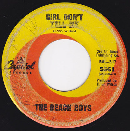 The Beach Boys : Barbara Ann / Girl Don't Tell Me (7", Single, Mono)