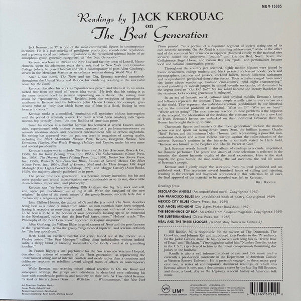 Jack Kerouac : Readings By Jack Kerouac On The Beat Generation (LP, Mono, RE)