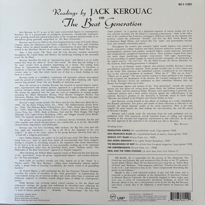 Jack Kerouac : Readings By Jack Kerouac On The Beat Generation (LP, Mono, RE)