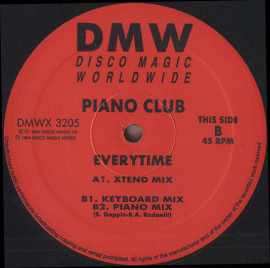 Piano Club : Everytime (12")