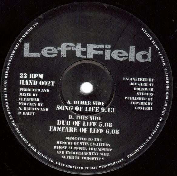 Leftfield : Song Of Life (12")