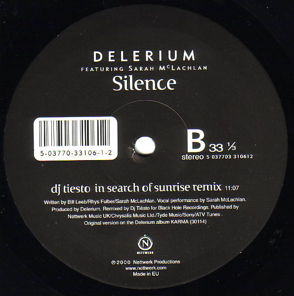 Delerium Featuring Sarah McLachlan : Silence (Remixes By Airscape
