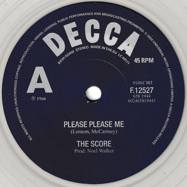 The Score : Please Please Me (7", Single, Ltd, RE, Cle)