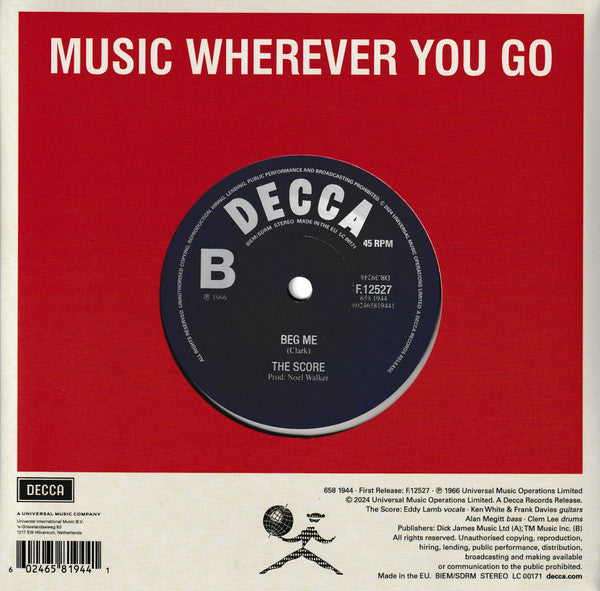The Score : Please Please Me (7", Single, Ltd, RE, Cle)