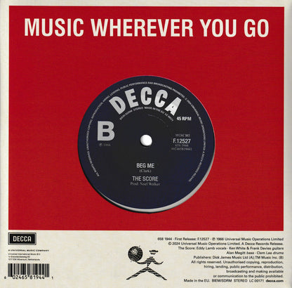 The Score : Please Please Me (7", Single, Ltd, RE, Cle)