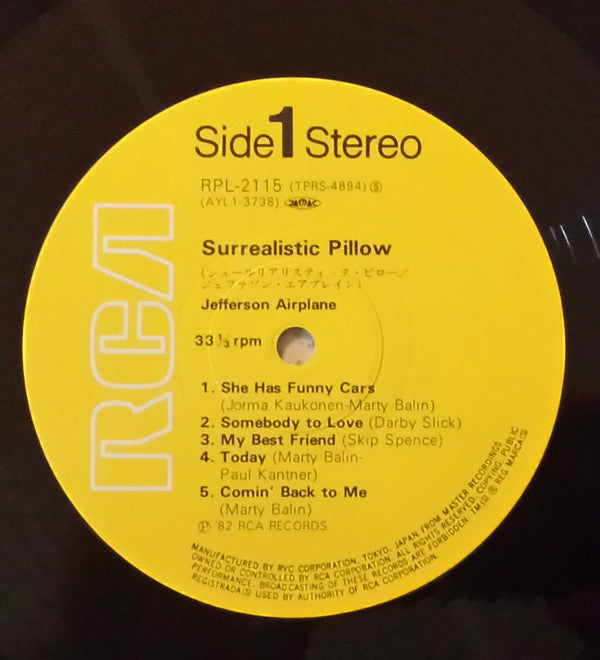 Jefferson Airplane : Surrealistic Pillow (LP, Album, RE)
