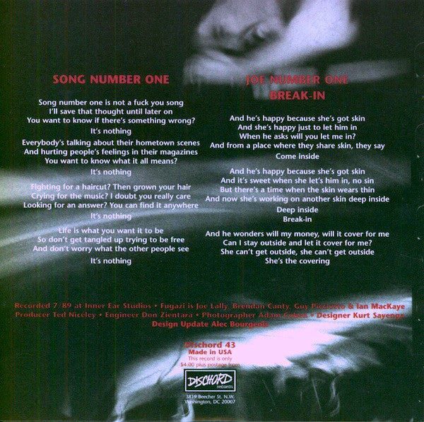 Fugazi : 3 Songs (7", EP, RE, RM, $4 )