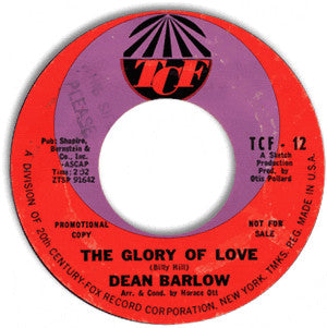 Dean Barlow : The Glory Of Love / I Need You So (7", Promo)