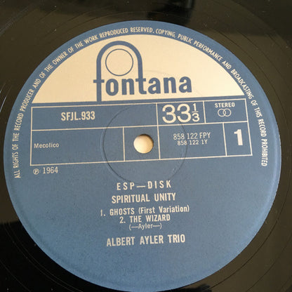 Albert Ayler Trio : Spiritual Unity (LP, Album, RE)