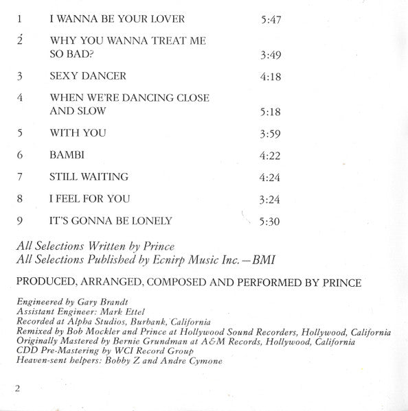 Prince : Prince (CD, Album, RE, RP)